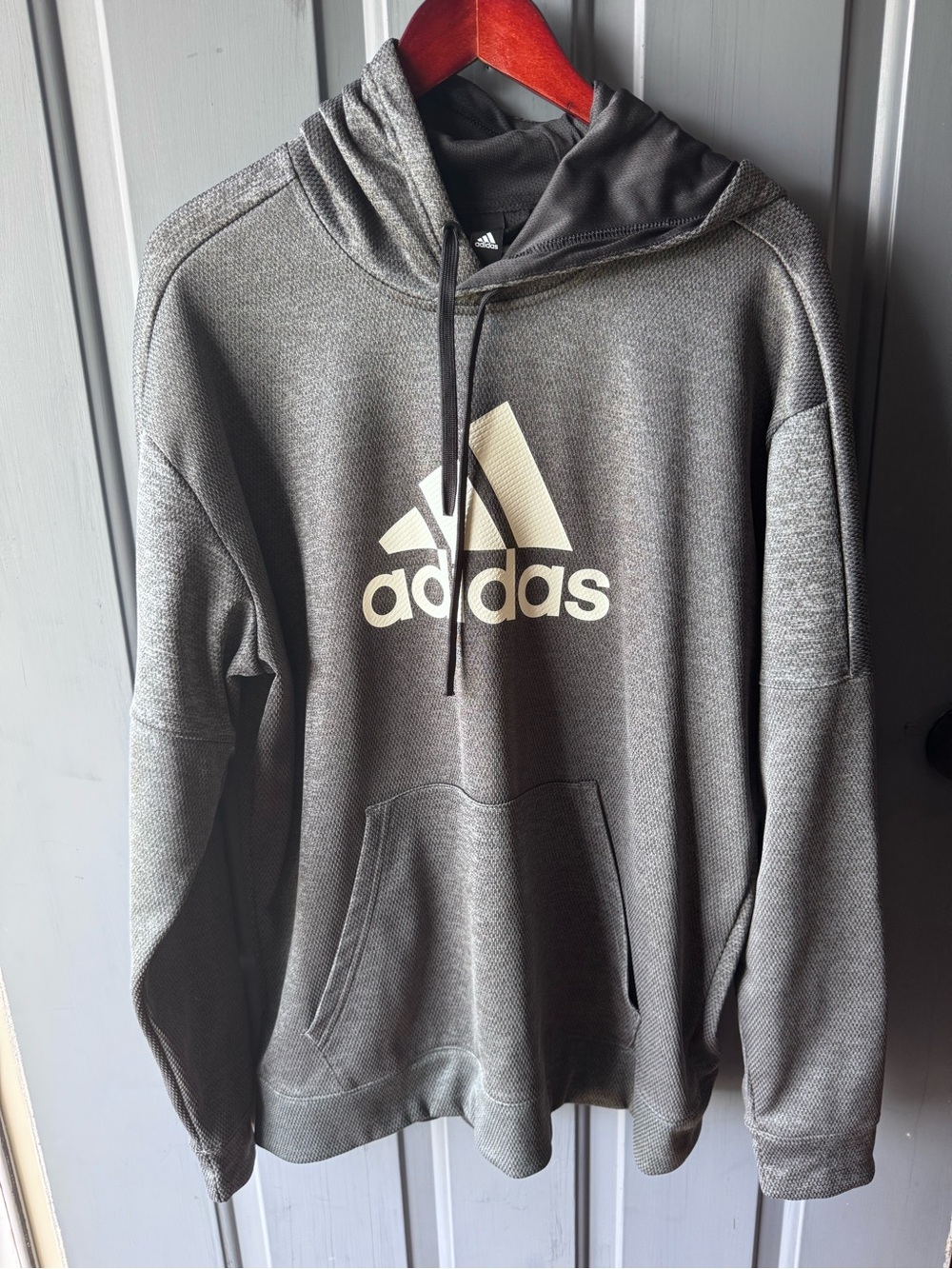 adidas Charcoal Gray Hoodie with White Logo